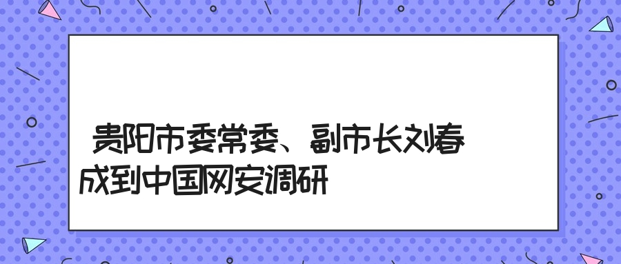 贵阳市委常委、副市长刘春成到中国网安调研